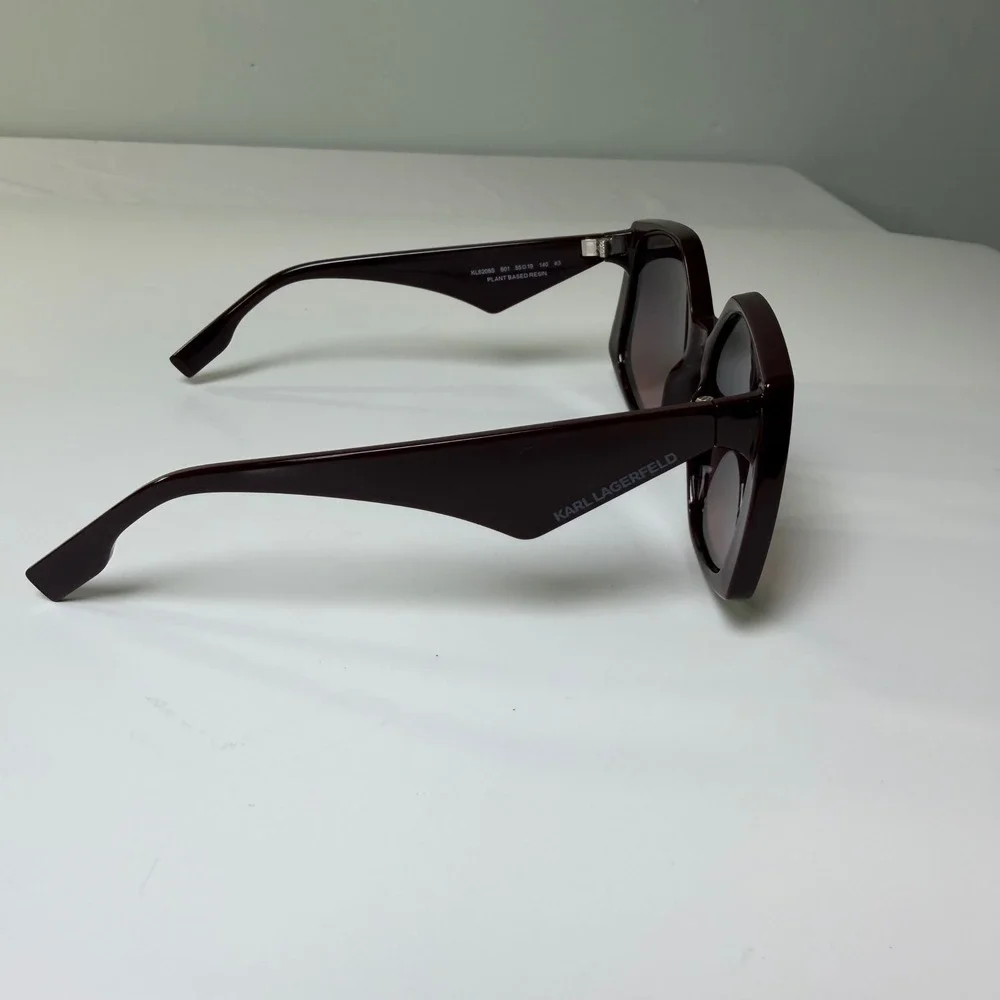 Karl Lagerfeld KL6208S Burgundy Geometric Oversized Sunglasses Plant Based Resin